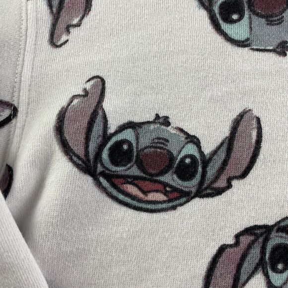 Lilo and Stitch Sweatshirt Womens Medium White Gray Hoodie All Over Print Disney - Picture 3 of 7